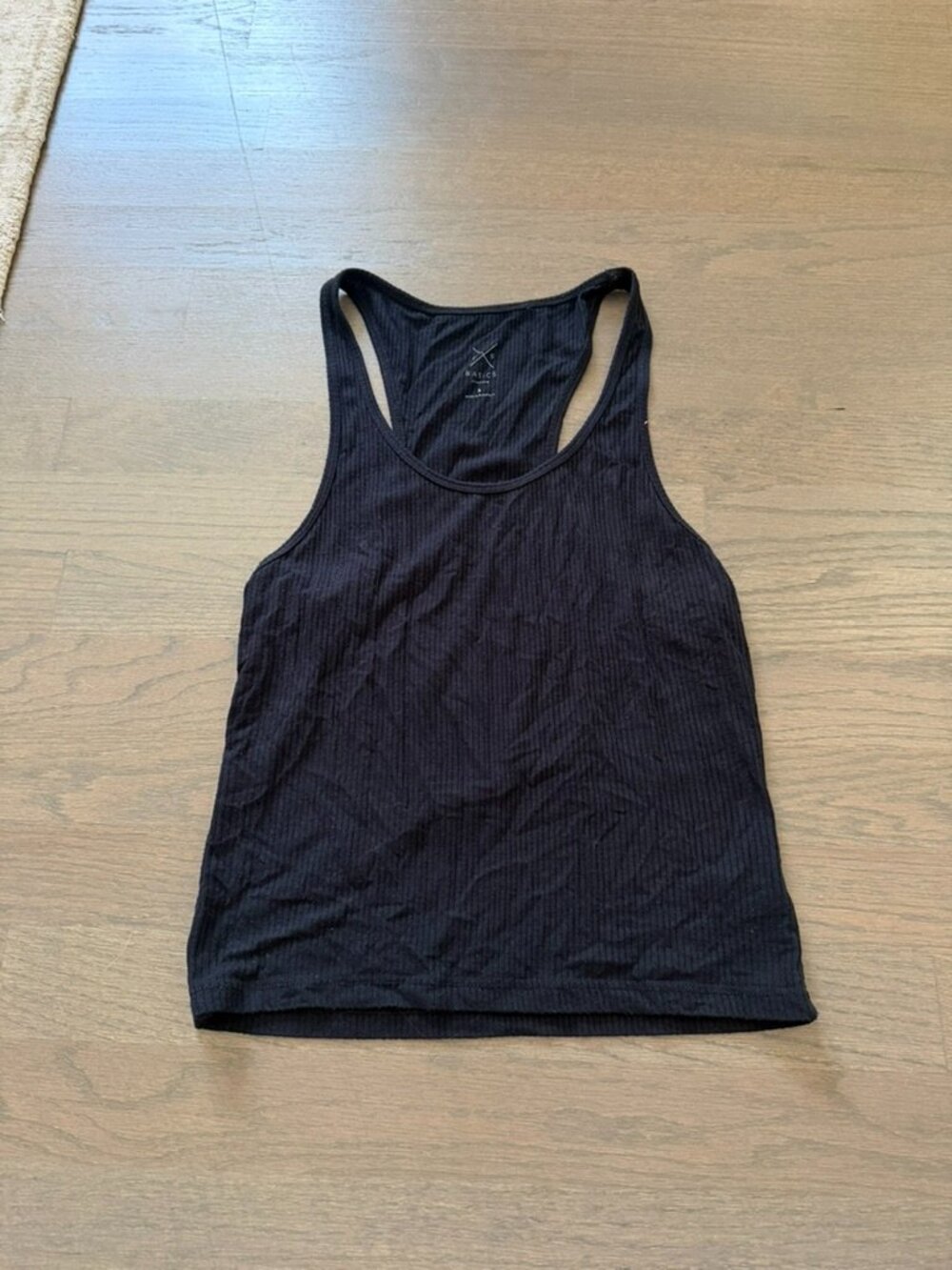 PacSun Basics Black Ribbed Racerback Tank Top Size Small